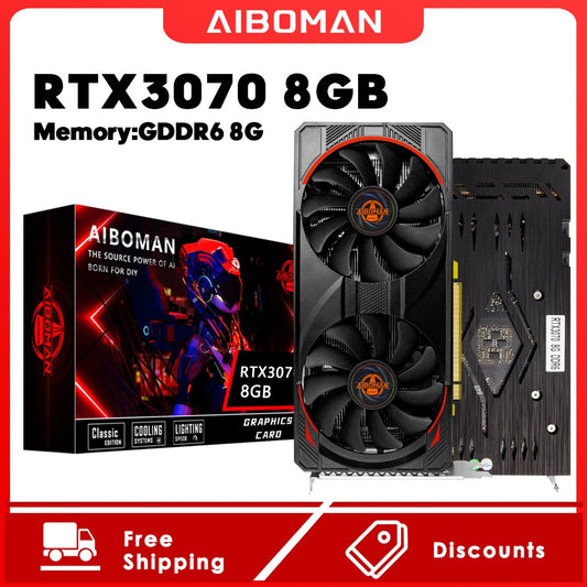 AIBOMAN Computer Graphics Cards RTX3070 8GB NVIDIA GPU GDDR6 256Bit 8Pin+8Pin PCI-E 4.0 rtx3070 8gb Suitable for Gaming