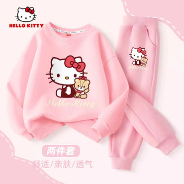 Autumn Baby Girl Clothes Set Cartoon Printed Pullover Sweatshirts Top And Pants Bottom 2 Pieces Suit Kid Children Boy Tracksuits