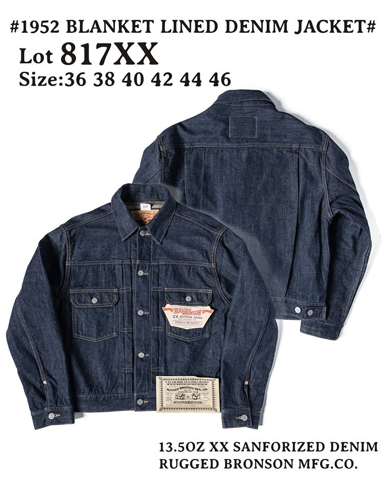 Rugged Bronson Lot 817XX Jean Jacket War Model Blue Selvage Denim Blouse
