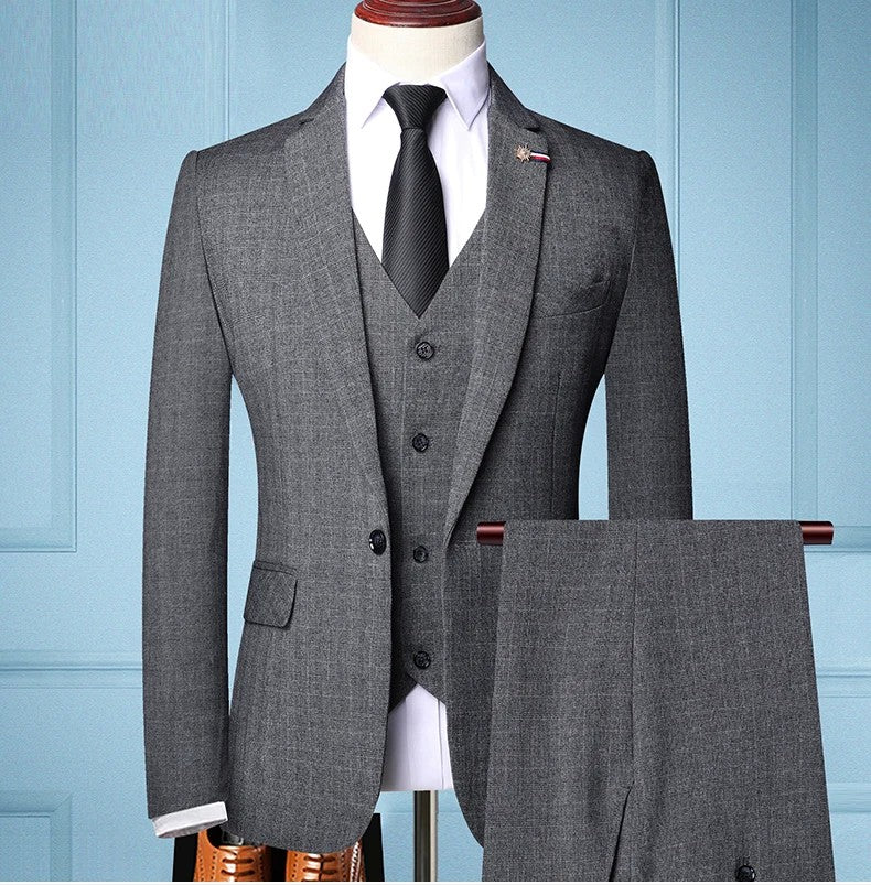 Traje De Hombre Elegante (Blazer+Vest+Pants) Men's Fashion Business Casual Slim Fit Wedding Business Suit Elegant Man Suit 6XL