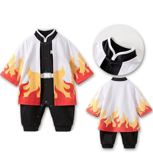 0-18 Months Anime Baby Rompers Newborn Cosplay Costume Infant Akatsuki Nezuko Tanjirou Cotton Clothes Boys Girls Kids Outfit