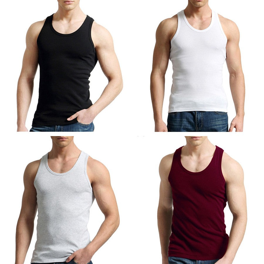 Tank Tops Men Fitness Cool Summer 100% Cotton Vest Male Sleeveless Tops Gym Slim Casual Undershirt Mens Gift 9 Colors 1PCS
