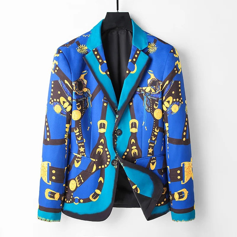 Luxury Brand Gold Floral Black Blazer Jacket High Quality Men Women Peak Lapel Baroque Suit Jacket for Wedding Party Prom