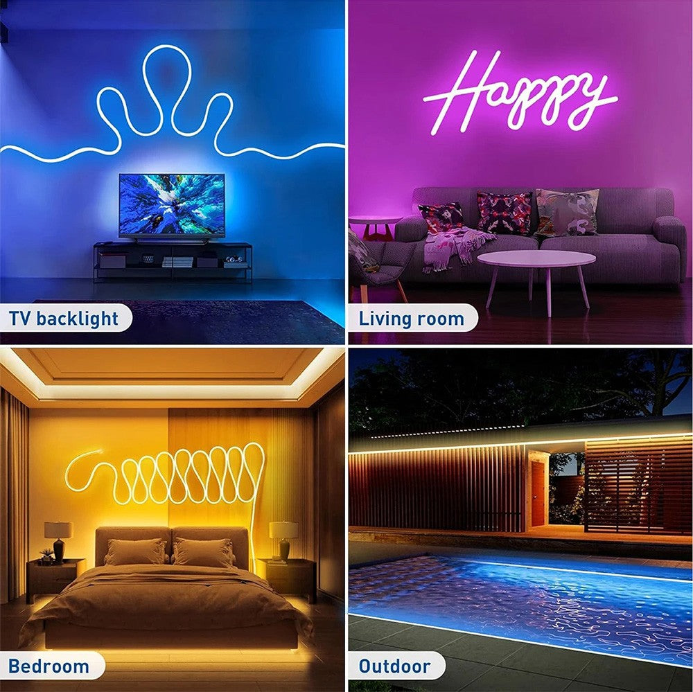 5V RGB Neon Strip Light 1M 2M 4M 5M USB Waterproof Flexible Ribbon Tape Neon Lights With Bluetooth Remote Control For Home Decor