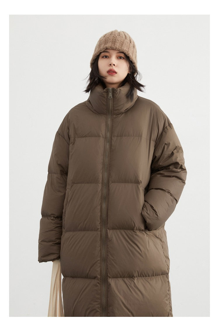 CHIC VEN Women Down Coats New Long Thick Warm Down Jackets Overcoat White Duck Down Loose Casual Jacket Autumn Winter 2023