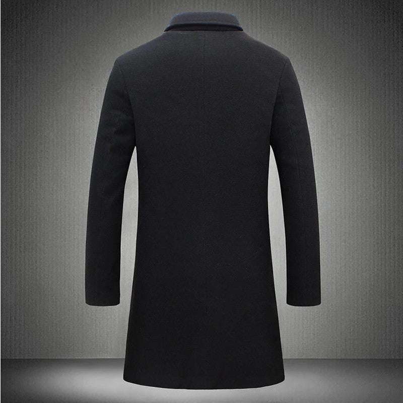 Autumn Winter Men's Trench Coats Luxury Male Mid-Long Warm Wool Jackets Casual Mens Business Comfortable Overcoat Clothing