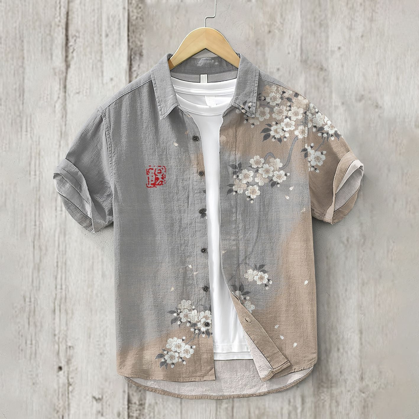 Linen men's shirt, comfortable and breathable short sleeved shirt design, men's summer Hawaiian shirt XS-5XL