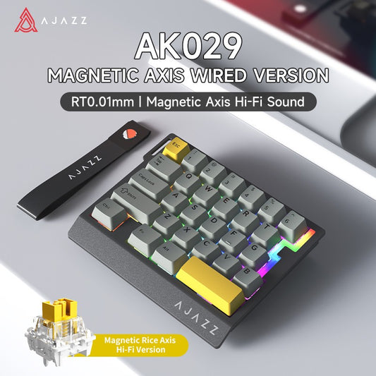 Teclado Gamer de Uma Mão AJAZZ AK029 Com Fio Chave Magnética HE 29 Teclas RGB 8000Hz Mini Teclado Mecânico para Jogadores de E-sports de PC