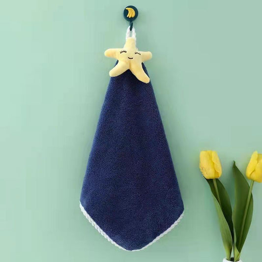 Coral Fleece Hangable Thicken Towel CartoonTowel Cute Absorbent Hand Towels Cleaning Cloth Rag Handkerchief