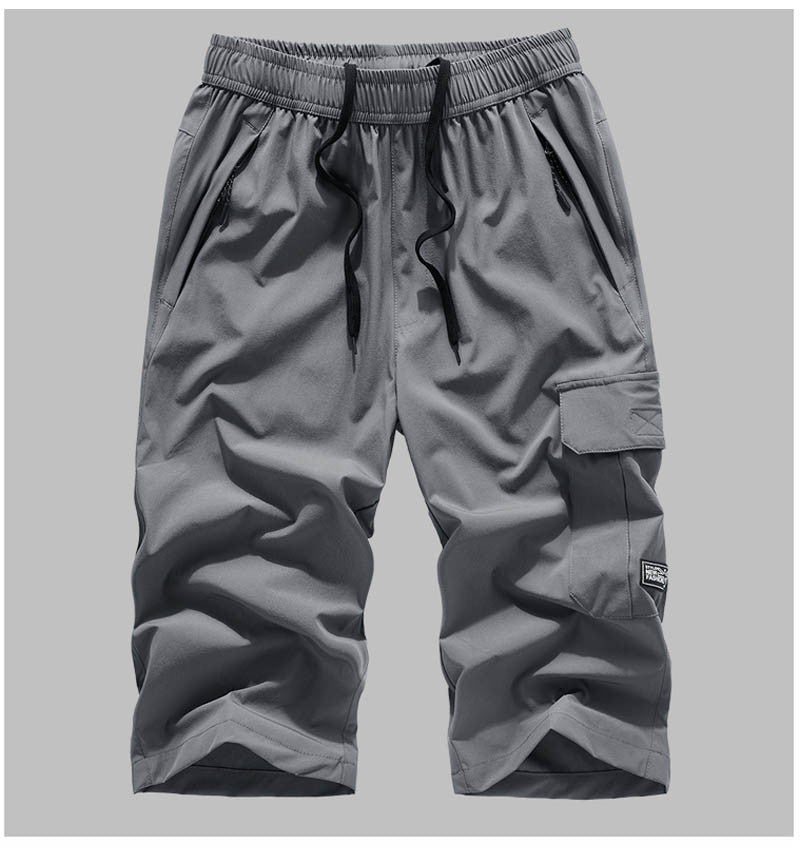 Men's Summer Quick Dry 3/4 Pants Lightweight Capri Shorts Hiking Fishing Travel Casual Cargo Shorts Pants Men Gym Shorts 7XL 8XL