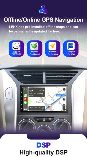 LEHX Universal 7 Inch 2 din Android 15 Car Radio 2.5D QLED Screen Car Multimedia Player Carplay Android Auto Stereo Autoradio