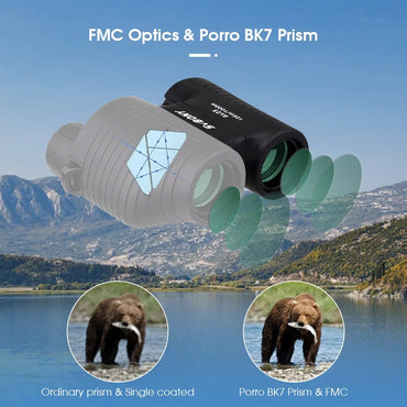 Svbony F9323A 8x25 Porro Binocular Fixed-focus Black Telescope Hiking Camping Bird Watching
