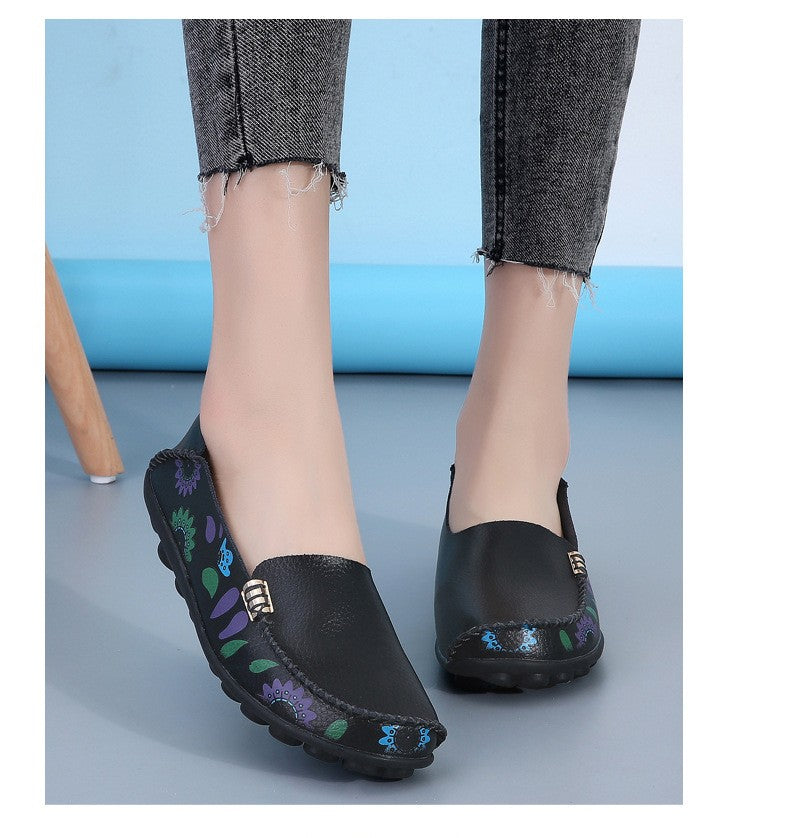 New Moccasins Women Flats Spring Female Leather Loafers Slip on Ballerina Women Casual Shoes Zapatos Mujer Plus Size 35-46