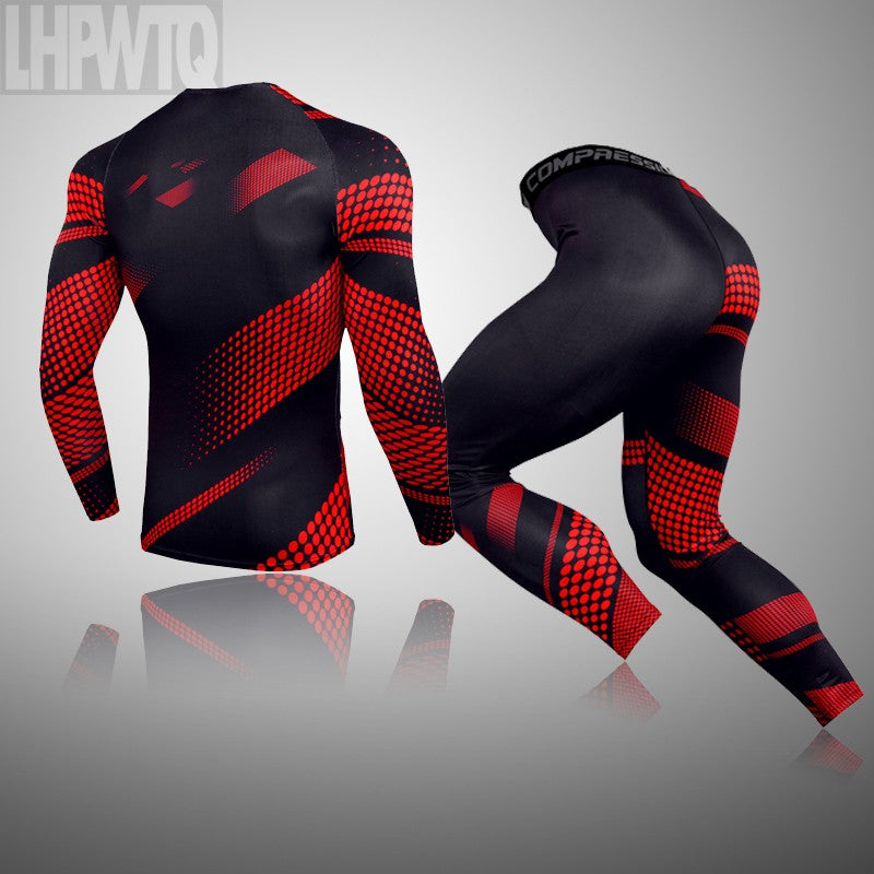Men Compression Jogging suit Winter Thermal underwear Sports Suits Warm Men's Tr