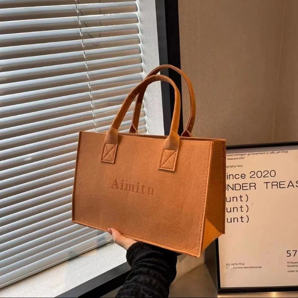 Fashion S/M/L Women Felt Shoulder Bag Simple Solid Color Messenger Bag Handbag Large Capacity Travel Casual Crossbody Bags