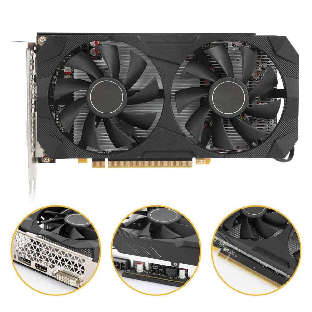 Nova Placa Gráfica RX580 Dual Cooling Fan 8GB GDDR5 256-Bit Placa de Vídeo para Desktop PC Mineração Jogos Acessórios de Computador