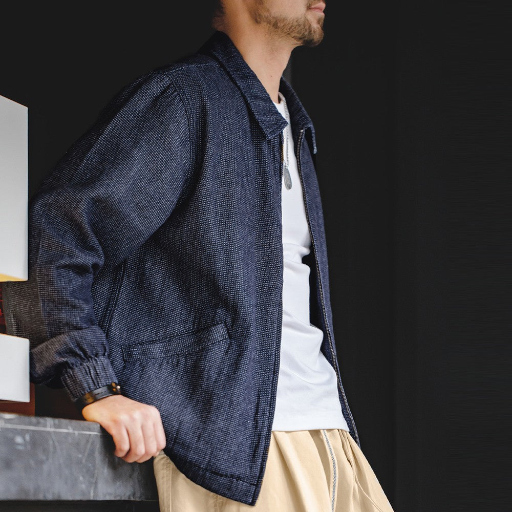 Maden American New Spring And Autumn Retro Denim Jacket Cityboy Amekaji Style Loose Lapel Jacket Men’s Fashion Short Blue Coats