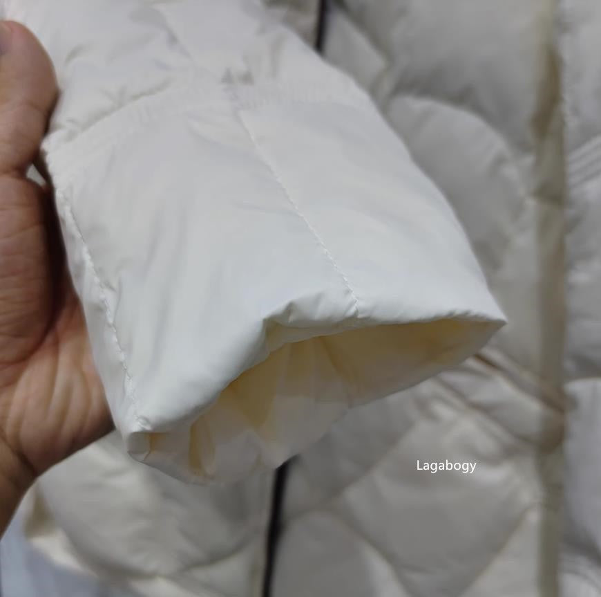 Lagabogy 2025 Mid-Long Puffer Jacket Winter Women Simple White Duck Down Coat Stand Collar Parka Female Single Breasted Outwear