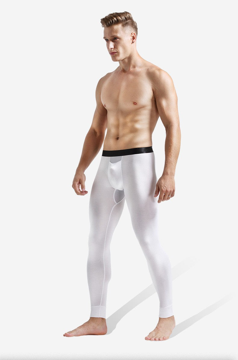 Men's Long Johns Ice Silk Mesh Perspiration Thermal Pants Slim-fit Honeycomb Breathable Leggings Mens Winter Thermal Underwear