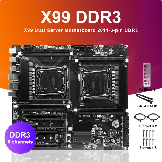 Placa-mãe X99 Dual-socket CPU LGA2011-3 8xddr3 ECC Slot de RAM Pciex16 Sata3.0 Servidor PC Placa-mãe