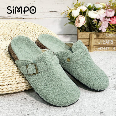 New Fall Winter Women And Men's Slippers With Plush Upper Indoor Outdoor Casual Sandals