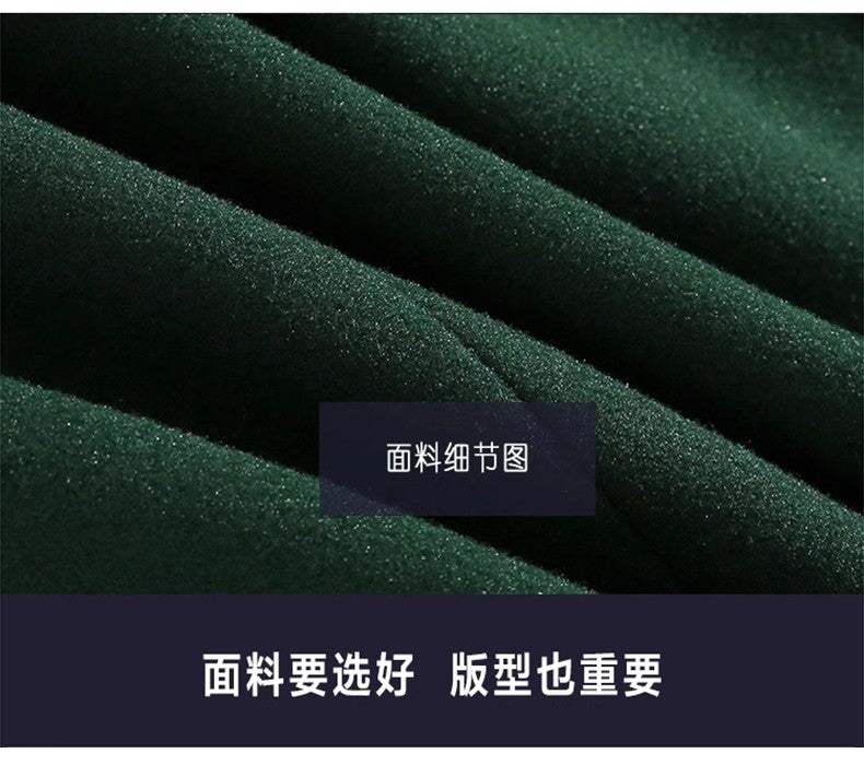 Mauroicardi Autumn Winter Long Warm Oversized Soft Dark Green Black Woolen Coat Men Loose Casual Korean Wool Blends Overcoat