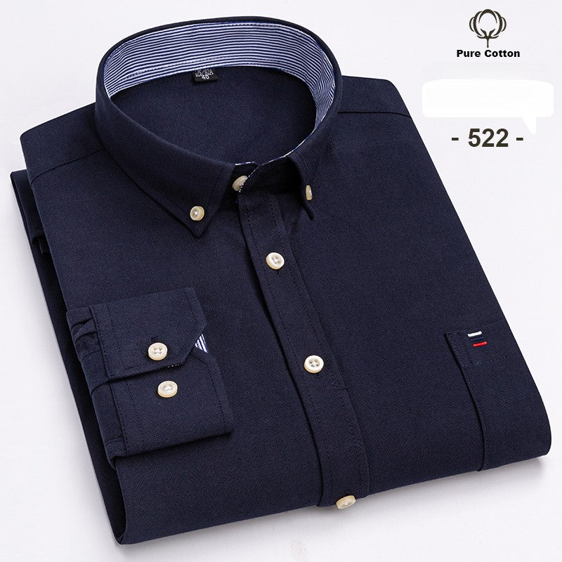 over size 7XL100%Cotton Oxford long-sleeve shirts for men slim fit formal plain shirt office white clothes elegant business tops
