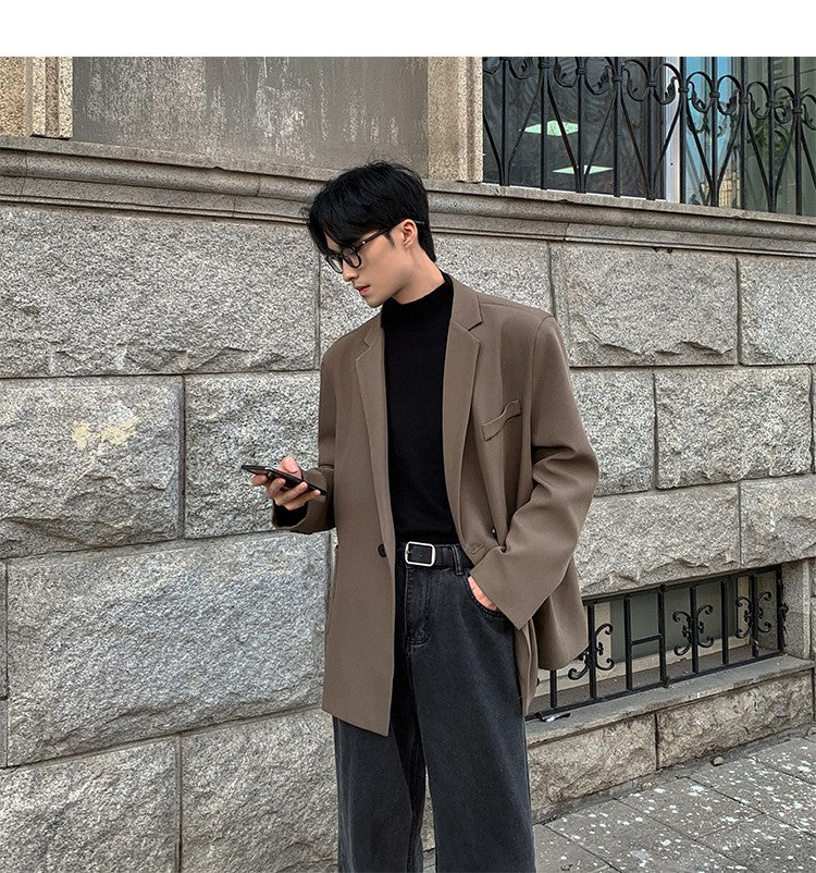 2024 Spring Summer Men Formal Blazers Men Korean Fashion Loose Casual Dress Jacket Men Harajuku Social Suit Jacket Clothing