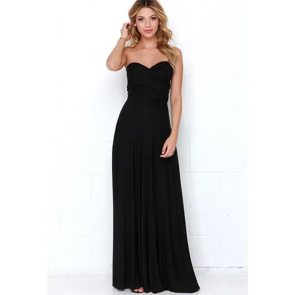 Sexy Women Multiway Wrap Convertible Boho Maxi Club Red Dress Bandage Long Dress