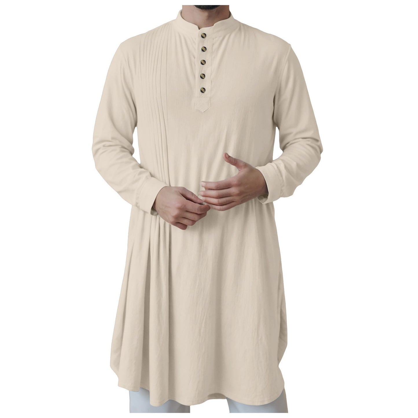 Men'S New Muslim Middle Arabic Men'S Button Down Cotton And Linen Shirts Muslim Robes Stylis Male Clothes Stylis Male Clothes