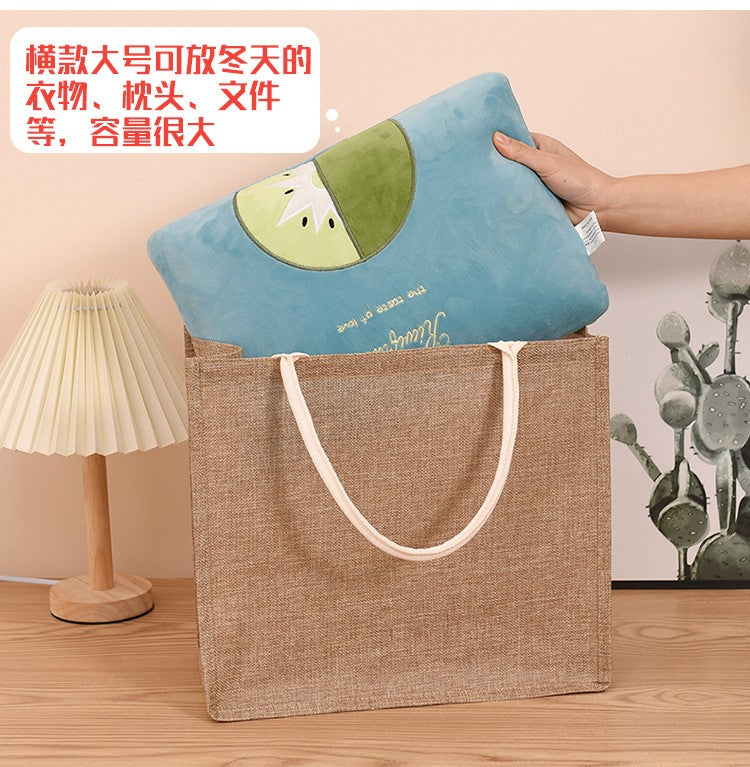 Linen Bag Hand-painted Cotton Sacks Jute Portable Imitation Sacks Linen Bags Shopping Bags Laminated Bags