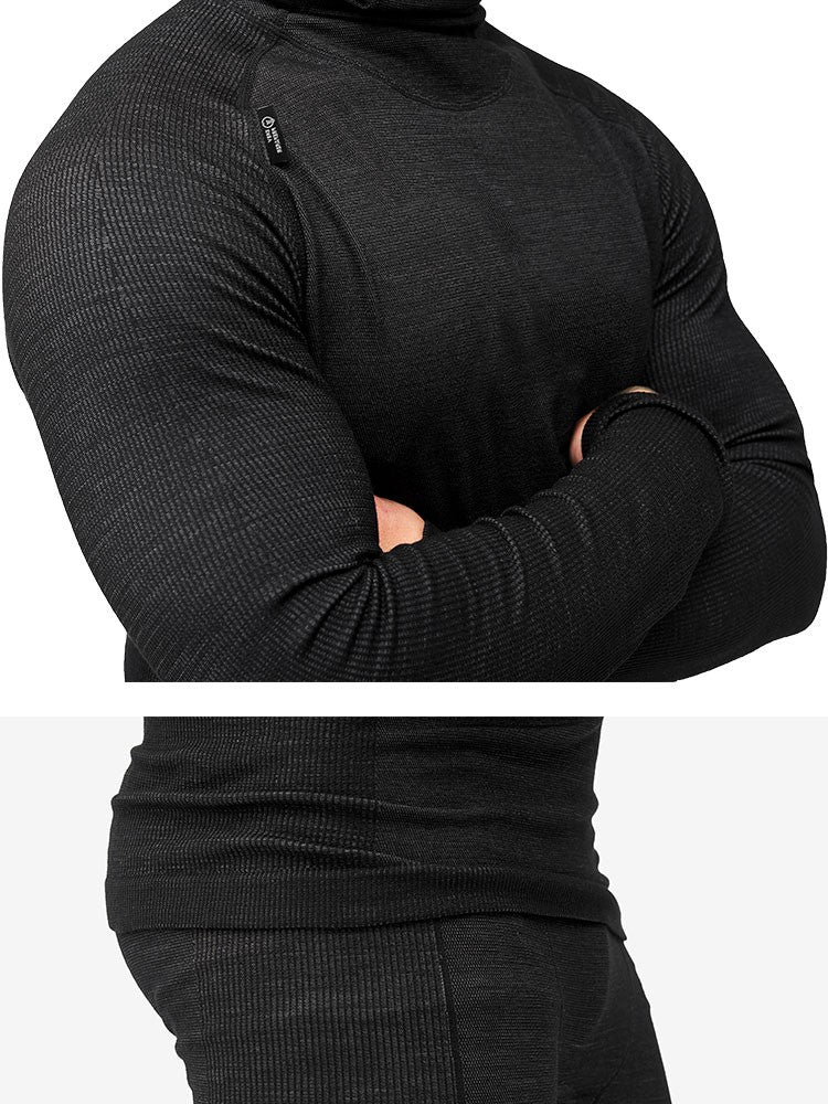 Outdoor men's and women's ski base set Merino wool thermal underwear multi-functional compression clothes running training cloth