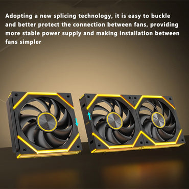 ICE Whale WX-1 Wireless Splicing PC Case Fan 120mm ARGB Mirror Cycle Effect 800-2000RPM 360mm Water-cooled Radiator Cooling Fan