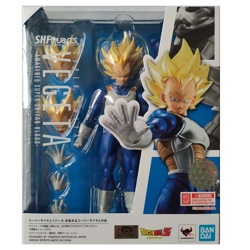 EM ESTOQUE Boneco de Ação Original Dragon Ball Z S.H.Figuarts Super Saiyajin Vegeta Despertando o Super Saiyajin com Sangue para Coleção