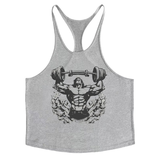 Mens Bodybuilding Fitness Tank Top, Premium Combed Cotton Singlets Sleeveless Shirt for Gym & Weightlifting