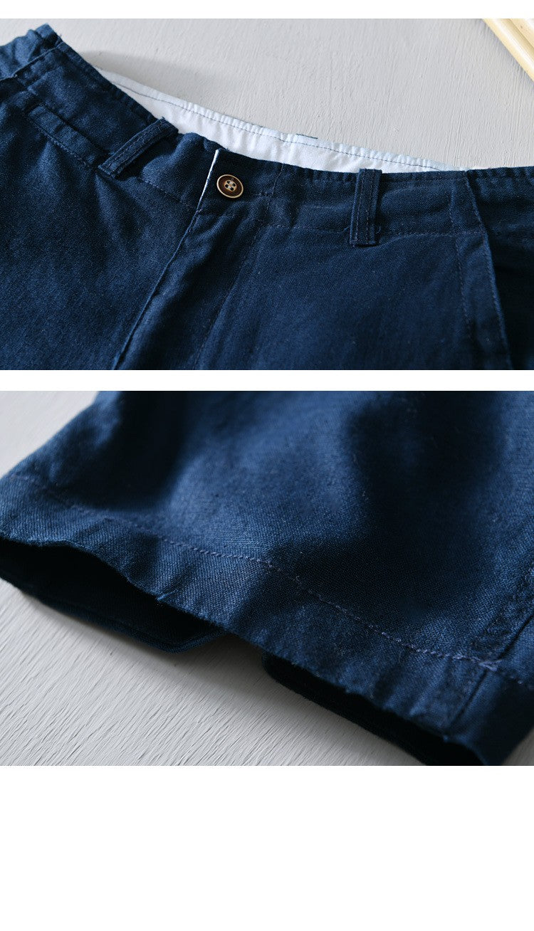 100% Pure Linen Shorts Fpr Men Summer New Fashion Loose Beach Holiday Shorts Man Casual Shorts Plus Size Y2894