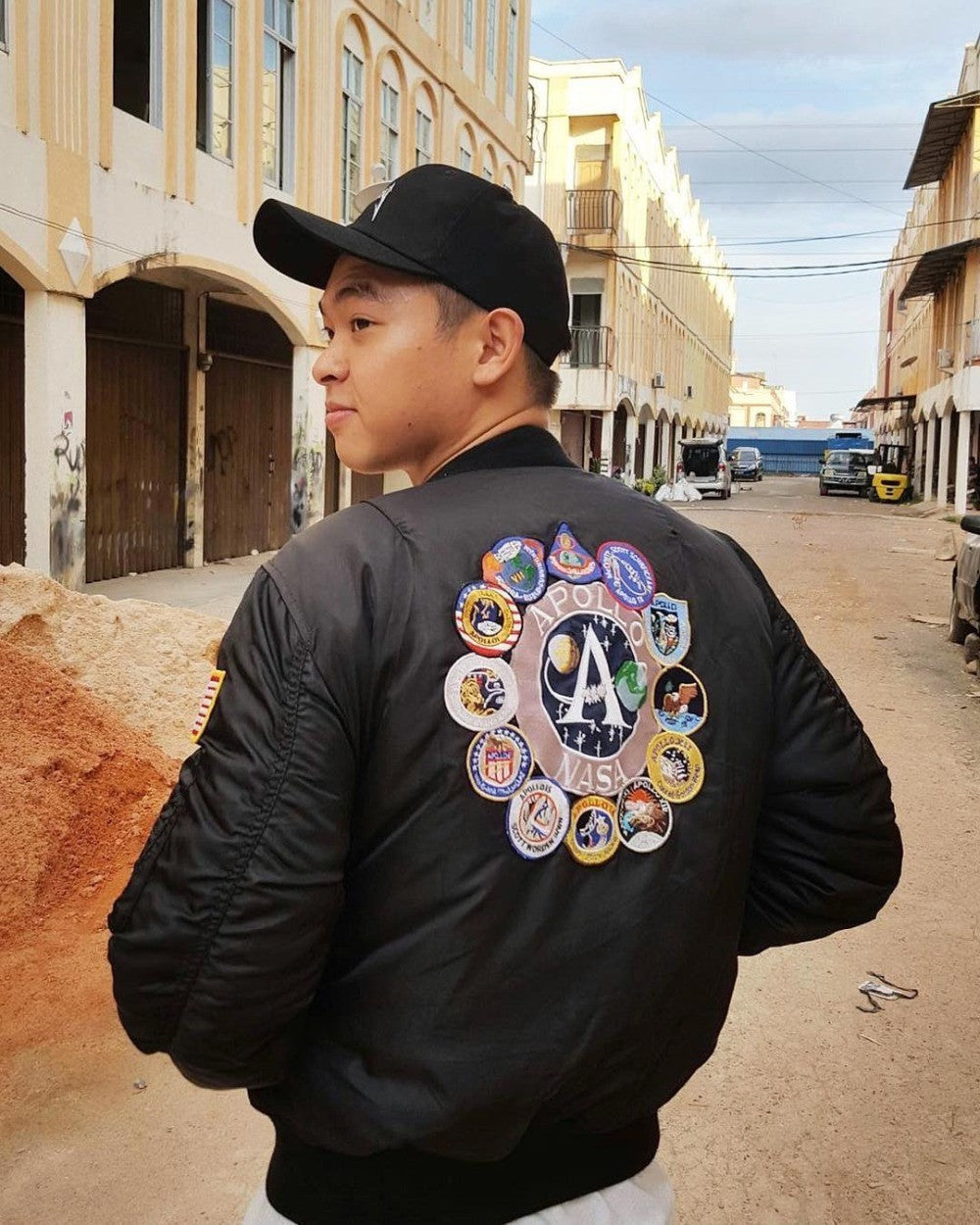 Winter bomber flight jacket vintage MA-1 APOLLO men coat streetwear warm varsity hip hop baseball letterman pilot us air force