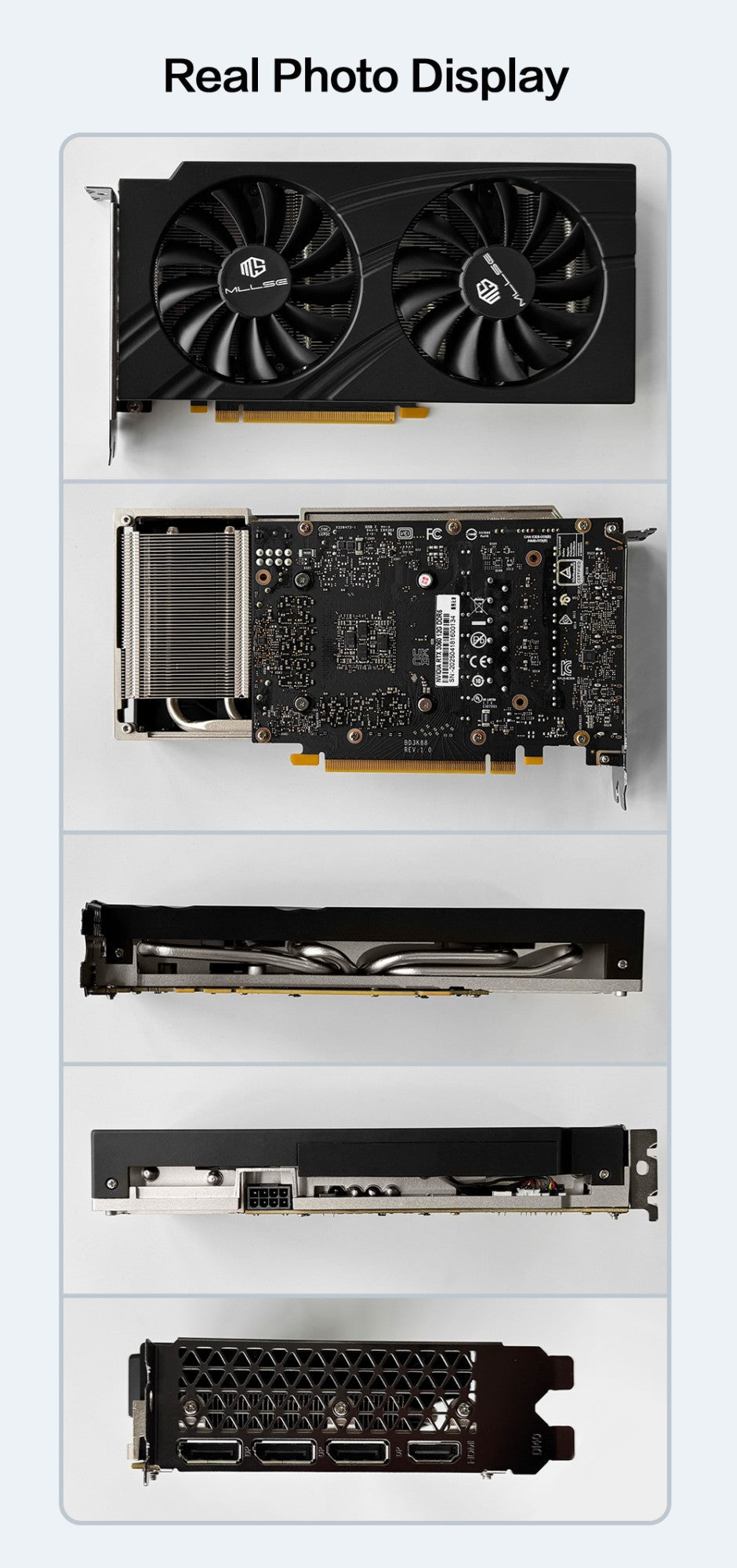 Placa de Vídeo MLLSE RTX 3060 12GB GDDR6 192Bit PCI Express 4.0 ×16 8Pin GPU NVIDIA Placa de Vídeo para Jogos Rtx 3060