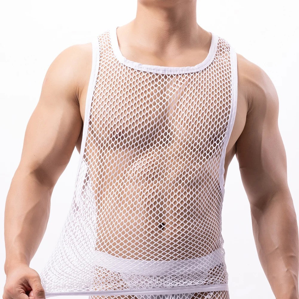 BRAVE PERSON Fashion Men Clothing Bodybuilding Gym Tank Tops Sleeveless Mesh Undershirt Fitness Workout Vest
