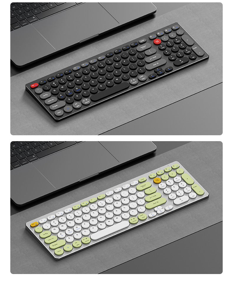 98-Key Ultra-Thin Aluminum Silent Keyboard with Scissor-Switch, Tri-Mode BT/2.4G/Type-C Connectivity&Ergonomic Design for Typing