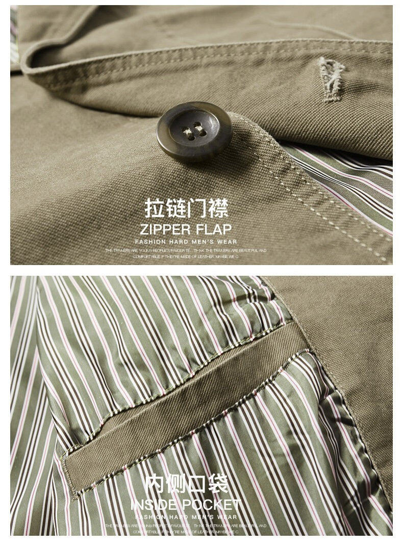 Men Suit Jacket Spring Autumn New Solid Color Waterproof Windbreaker Coat Men Brand Outwear Fashion Slim Casual Jacket Men