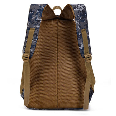 Camouflage large-capacity backpack - adjustable shoulder strap, outdoor theme style, zipper closure, ideal for hiking