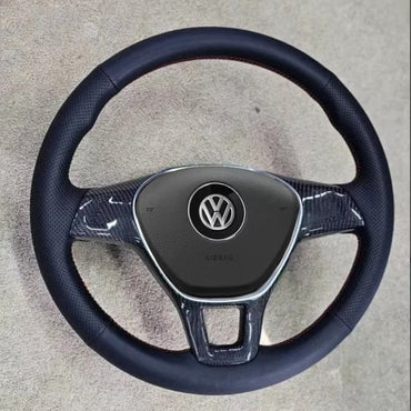 Car Steering Wheel Cover Black Non-Slip Artificial Leather For Volkswagen VW Golf 7 Mk7 Touran Up New Polo Jetta Passat B8 Tigua