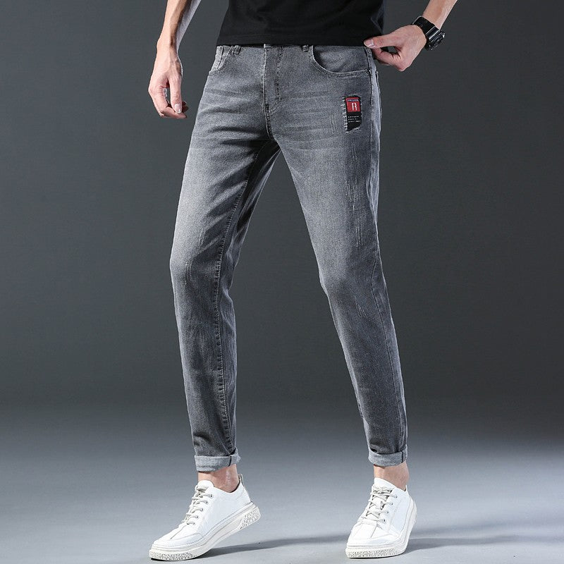 2024 Men's Fashion and Casual New Four Seasons Lightweight Long Pants Men's denim pants Straight leg pants Elastic jeans