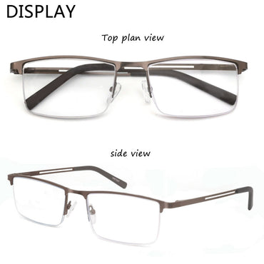 Blue Light Reading Glasses Men Computer Readers Anti Glare Metal Frame with Spring Hinge UV400 Protection Eye Strain Relief