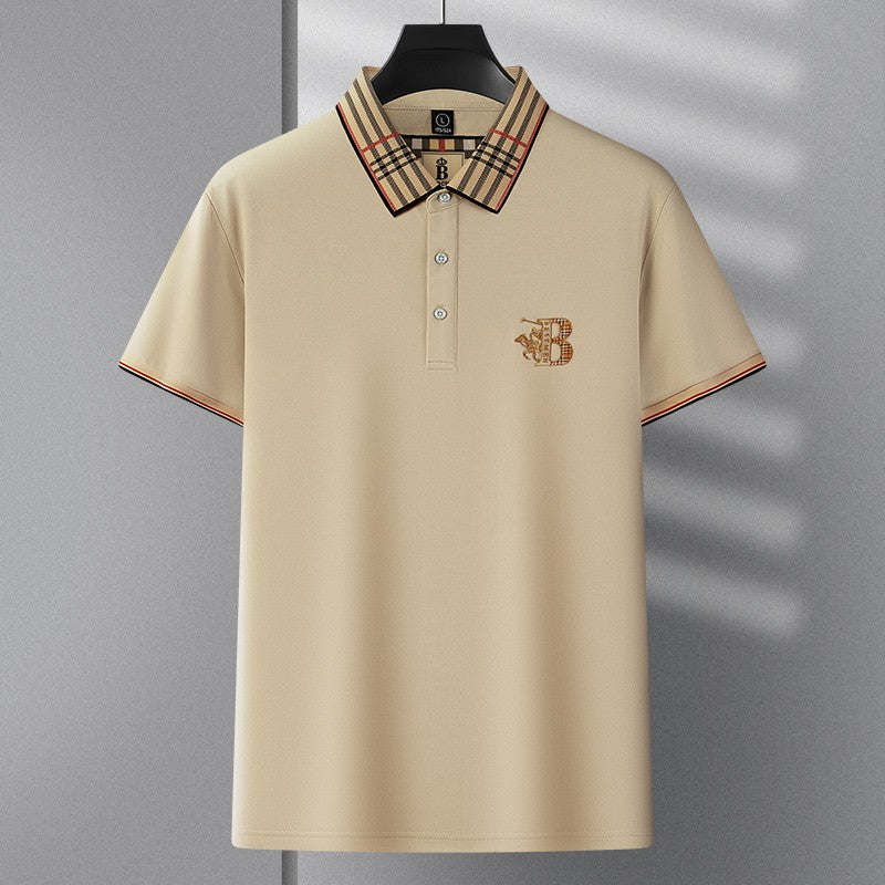 Men's Summer New Luxury Short Sleeve High Quality Designer Pattern Embroidered Anti Wrinkle Polo Shirt Business Casual T-shirt