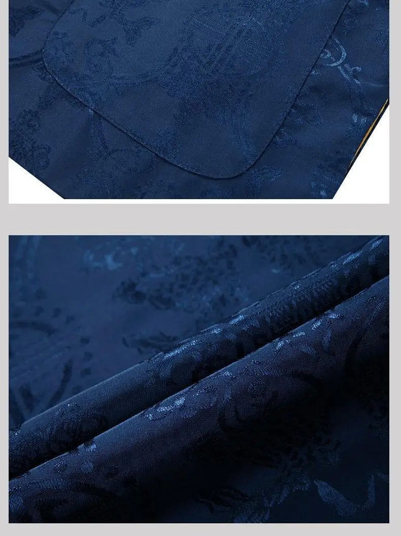 Spring Autumn Double-Sided Wearable Vintage Blazer Jacket Men's Casual Chinese Style Middle-Aged And Elderly Fashion Outerwear
