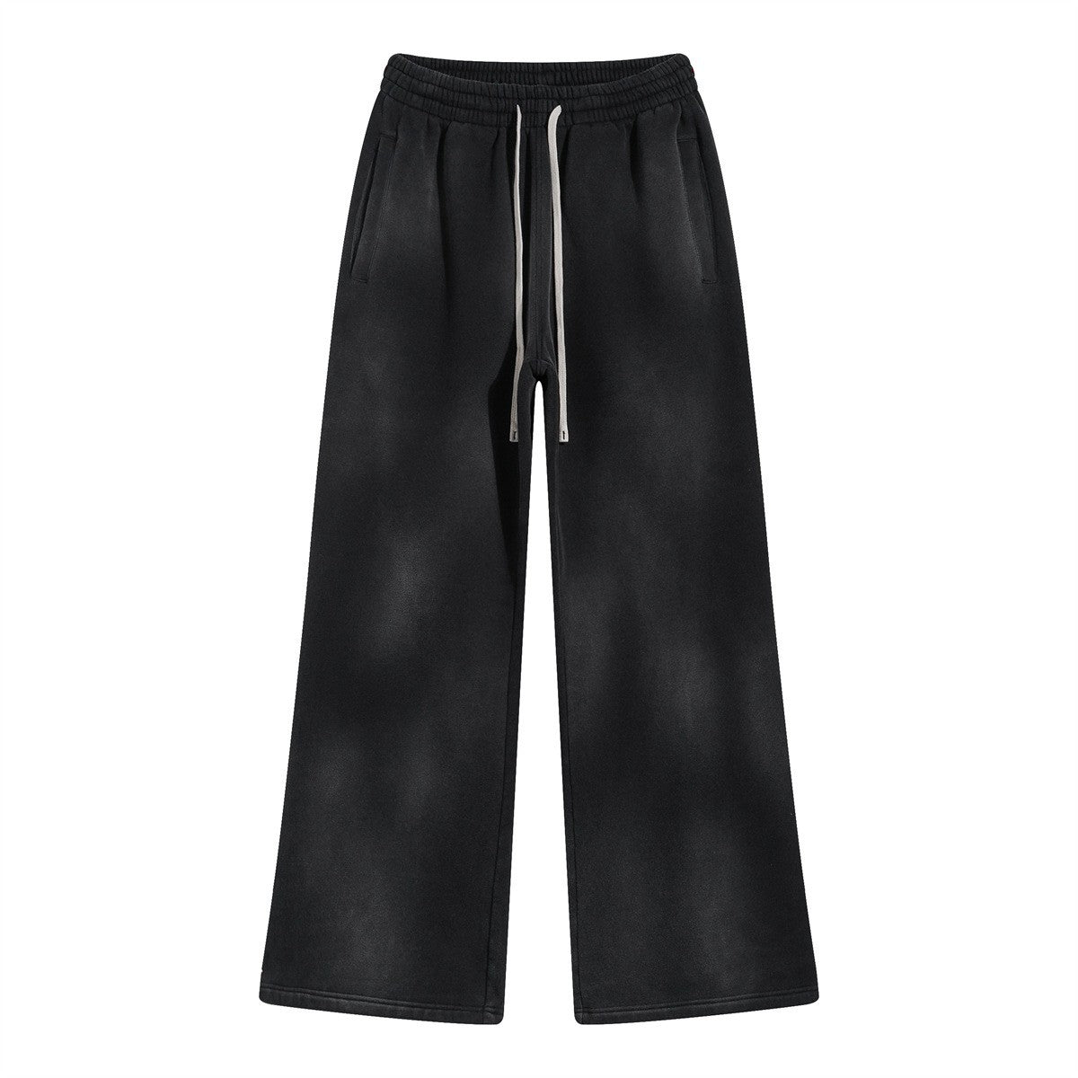 Autumn and winter 2024 new splash ink white spray-dyed loose plus velvet joggers