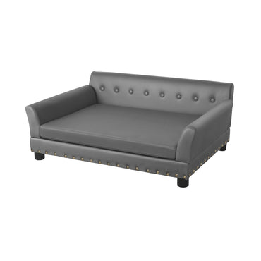 Cama Elevada para Cães, Sofá, Capa de Couro de Microfibra, Luxuosa, Cadeira Extragrande para Animais de Estimação, com Almofada Removível