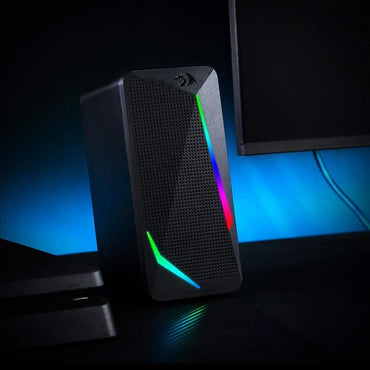 Redragon GS510 Waltz RGB Desktop Speakers, alto-falantes estéreo 2.0 para PC com 4 modos de retroiluminação LED coloridos, aprimorado